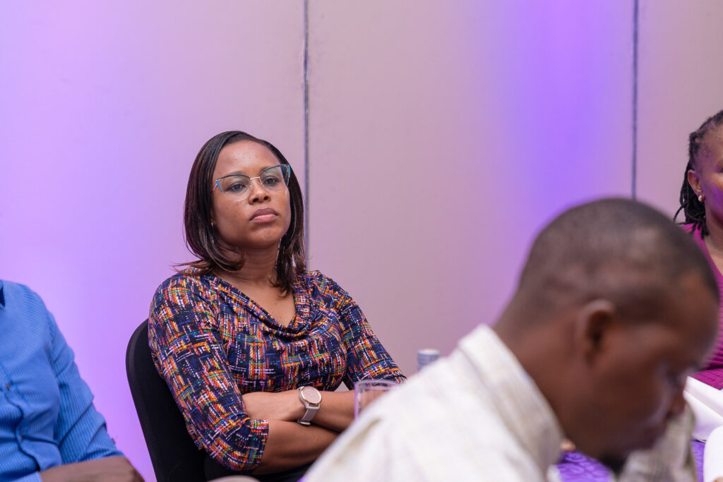 Delegate listening during a conference session