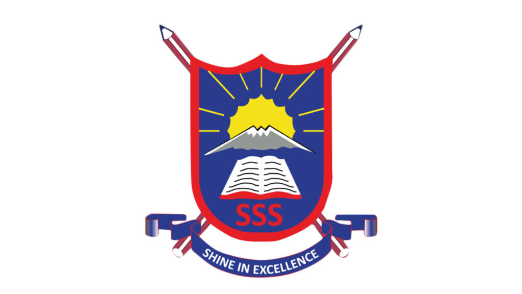 School crest with the motto Shine in Excellence